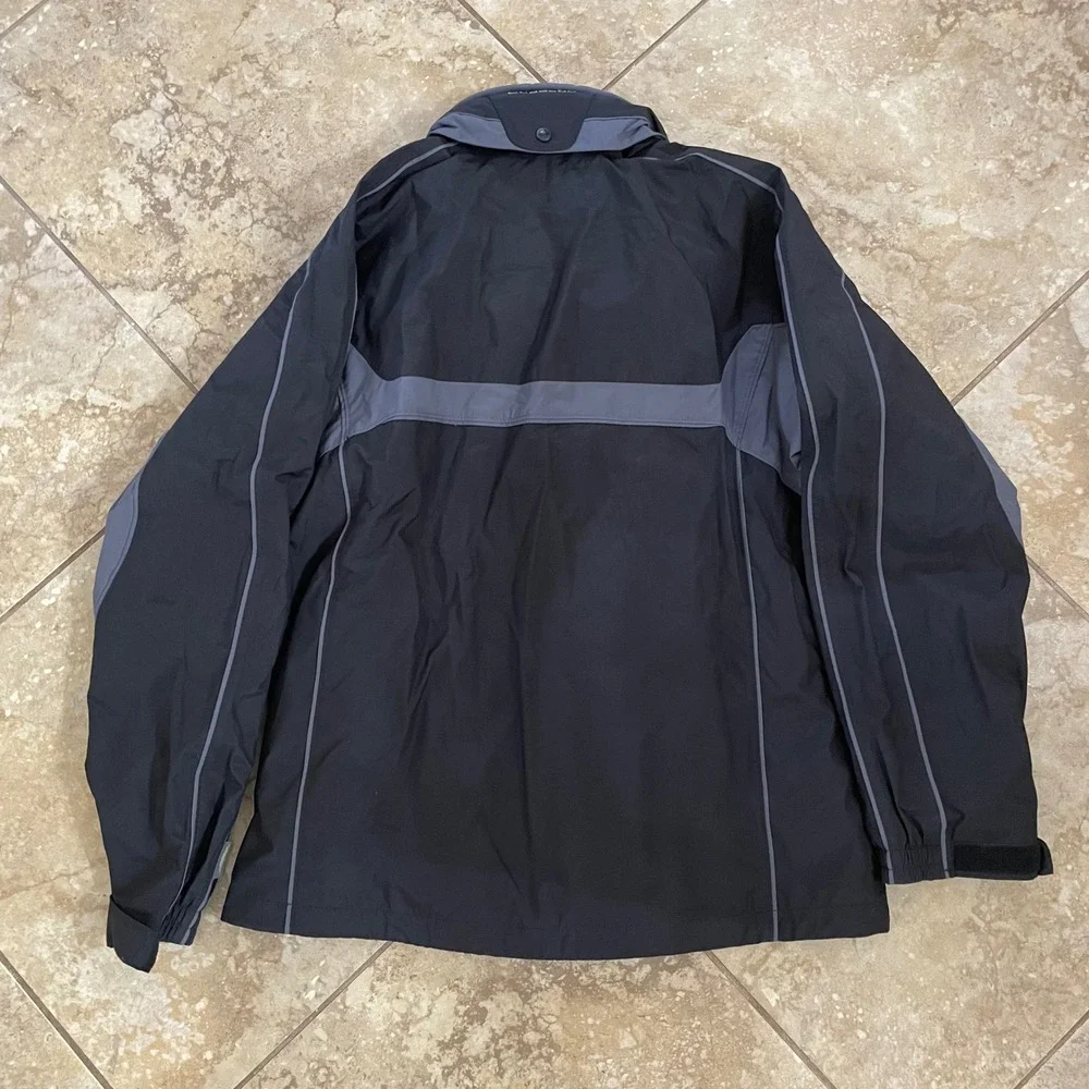 Columbia Vertex Interchange Jacket‎ Mens Medium Black Gray Hooded Shell Coat